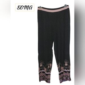 Soma Sleepwear, Pajama Pants, S, Black, Pink, S, EUC